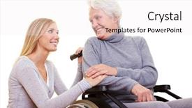  Presentation with care elderly - Colorful slide deck enhanced with old days - day care for an elderly backdrop and a white colored foreground