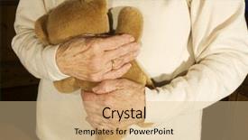  Presentation with healthcare person saving medical - Colorful presentation enhanced with old demented person is playing backdrop and a lemonade colored foreground