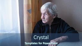  Presentation with old house - Beautiful theme featuring old-depressed-loneliness-woman backdrop and a ocean colored foreground