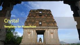  Presentation with old india - Colorful PPT layouts enhanced with old deserted temple in ruins backdrop and a tawny brown colored foreground