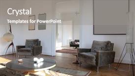  Presentation with furniture design - Cool new PPT theme with old design - nice apartment refitted view living-room backdrop and a gray colored foreground