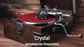  Presentation with record player - Theme having old design - vintage turntable vinyl record player background and a tawny brown colored foreground