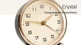  Presentation with desktop - Beautiful slide deck featuring old desktop alarm clock isolated backdrop and a  colored foreground