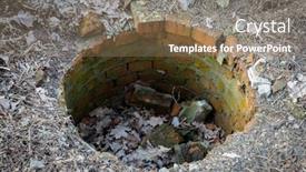  Presentation with sewer - Presentation design enhanced with old-destroyed-sewer-well background and a violet colored foreground