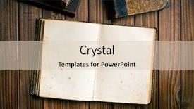  Presentation with old diary - Amazing slide deck having old diary - top view of ancient open backdrop and a lemonade colored foreground