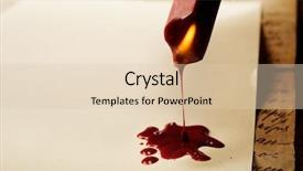  Presentation with vintage letter - PPT theme consisting of old diary - vintage letter on a table background and a lemonade colored foreground