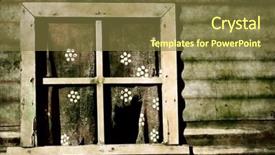  Presentation with curtains - PPT theme consisting of galvanised - old dirty and grungy wall background and a tawny brown colored foreground