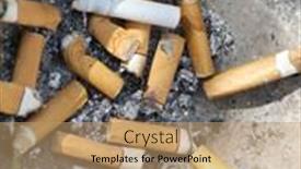  Presentation with iron - PPT layouts enhanced with old-dirty-cigarette-butts background and a coral colored foreground