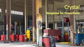 Presentation with gas station - Presentation design enhanced with old dirty gas station background and a tawny brown colored foreground
