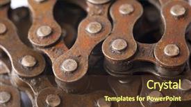  Presentation with bicycle - Presentation design featuring old dirty rusty bicycle chain background and a tawny brown colored foreground