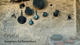  Presentation with italy - Cool new PPT theme with old-dishes-in-ruins backdrop and a light gray colored foreground