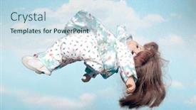  Presentation with doll - Amazing slides having old-doll-sleeping backdrop and a sky blue colored foreground