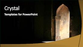  Presentation with shining light - Colorful theme enhanced with old door - light shining through a window backdrop and a black colored foreground