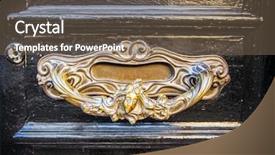  Presentation with old style - PPT theme enhanced with old door handle colonial style background and a tawny brown colored foreground