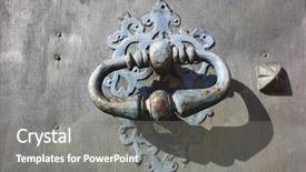  Presentation with door of a small church - Cool new presentation theme with old door knok on church backdrop and a gray colored foreground