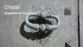  Presentation with door of a small church - Slides consisting of old door knok on church background and a gray colored foreground