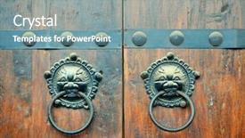  Presentation with architecture old - PPT theme enhanced with old door of traditional beijing architecture with decorations background and a seafoam green colored foreground