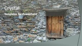  Presentation with building - Amazing presentation design having old-door-on-caucasus-building backdrop and a gray colored foreground