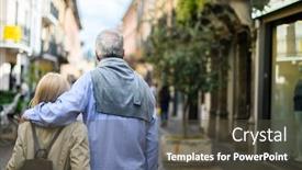  Presentation with old couple walking - Colorful PPT layouts enhanced with old-dreamy-couple-carefree-walking backdrop and a tawny brown colored foreground