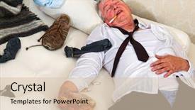  Presentation with messy - Slide set featuring old drunk lying background and a lemonade colored foreground