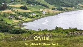  Presentation with scottish highlands - Presentation design with old-dry-stone-wall and a tawny brown colored foreground