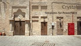  Presentation with historical heritage - Presentation consisting of old-dubai-historical-neighbourhood-architectural and a coral colored foreground