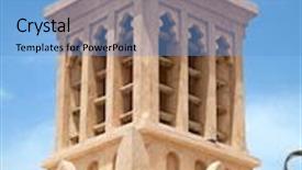  Presentation with classical - Beautiful presentation theme featuring old dubai with classical wind tower backdrop and a teal colored foreground