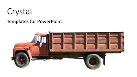  Presentation with dump truck - Theme consisting of old dump truck background and a white colored foreground
