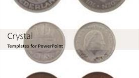  Presentation with queen - Beautiful slide deck featuring old dutch guilder coins depicting queen juliana of the netherlands obverse and reverse isolated on white backdrop and a soft green colored foreground