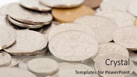  Presentation with dutch - Presentation design enhanced with old dutch guilders in different value isolated over white background and a soft green colored foreground