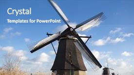  Presentation with old windmill - Beautiful PPT theme featuring old dutch windmills holland rural backdrop and a teal colored foreground