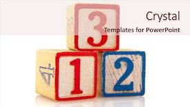  Presentation with educational - Slides consisting of old educational blocks with one two three background and a lemonade colored foreground