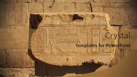  Presentation with egypt - Colorful slide set enhanced with old-egypt-hieroglyphs-carved backdrop and a coral colored foreground