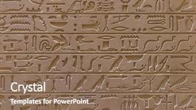  Presentation with archeology - Presentation theme with old egypt scriptures - archeology background background and a violet colored foreground