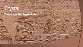  Presentation with archeology - Presentation theme featuring old egypt scriptures - archeology background background and a coral colored foreground