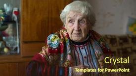  Presentation with old clothes - PPT layouts having old-elderly-woman-in-cossack background and a wine colored foreground
