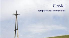  Presentation with mongolia - Audience pleasing theme consisting of electricity transmission - old electric line in mongolia backdrop and a sky blue colored foreground