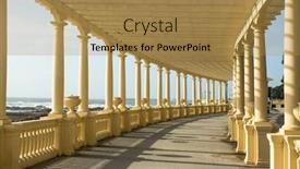  Presentation with atlantic - Theme consisting of old-embankment-of-the-atlantic background and a gold colored foreground