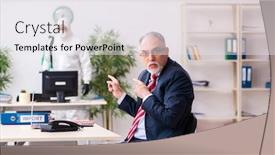  Presentation with contractor - Cool new slide set with old-employee-and-young-contractor backdrop and a white colored foreground