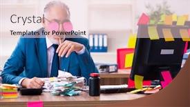  Presentation with employee working in industry - Audience pleasing presentation consisting of old-employee-working backdrop and a lemonade colored foreground