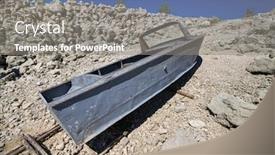  Presentation with old fishing boat - Colorful slides enhanced with old-empty-metal-fishing-motor backdrop and a gray colored foreground