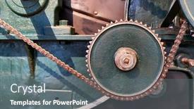  Presentation with engine - Audience pleasing PPT layouts consisting of old-engine-machine-detail backdrop and a gray colored foreground