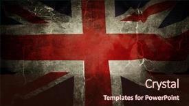  Presentation with union jack flag - Beautiful theme featuring grunge union jack flag backdrop and a wine colored foreground