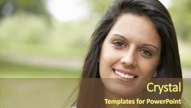  Presentation with teenage girl - PPT theme consisting of 19 years - teenage girl outdoors background and a tawny brown colored foreground