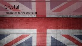  Presentation with union jack flag - Theme enhanced with closeup of union jack flag background and a violet colored foreground