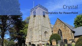  Presentation with old england - Slides enhanced with old english church and cemetery scalby village england background and a light blue colored foreground