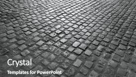  Presentation with bumpy road - Audience pleasing presentation design consisting of old english cobblestone road close backdrop and a dark gray colored foreground