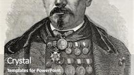  Presentation with lifesaver - Theme featuring old engraved portrait of jacques background and a dark gray colored foreground