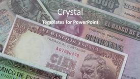  Presentation with european currency - PPT theme having old european banknotes before the euro currency background and a gray colored foreground