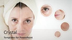  Presentation with skin care - Beautiful presentation design featuring old faces - beauty concept - skin care backdrop and a lemonade colored foreground